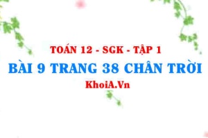 Bài 9 trang 38 Toán 12 Tập 1 Chân trời sáng tạo